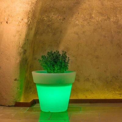 Cache-pot Begonia avec LED - 95cm, Vert, Design Moderne - Publicité Cache-pot Begonia avec LED - 95cm, Vert, Design Moderne - Publicité