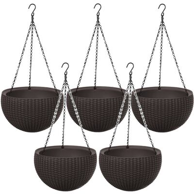 5x Pot Suspendu Pour Fleurs Marron Keter - Publicité 5x Pot Suspendu Pour Fleurs Marron Keter - Publicité