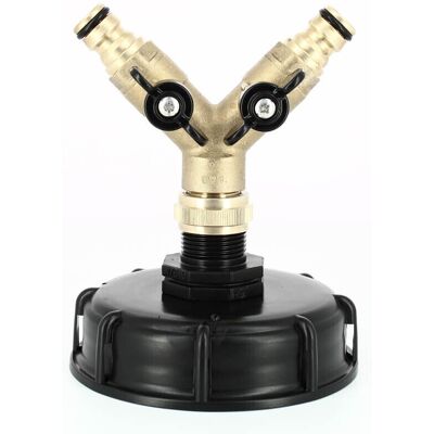 Multicuves Raccord Cuve S100x8 - 2 Voies 3/4'' Laiton - Nez (Type Gardena) - Publicité Multicuves Raccord Cuve S100x8 - 2 Voies 3/4'' Laiton - Nez (Type Gardena) - Publicité