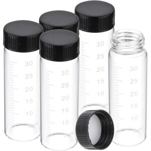 Uxcell 5 Pcs Flacons Verre Transparent 30ml Bouchons Noirs À Vis Avec Échelle - Publicité Uxcell 5 Pcs Flacons Verre Transparent 30ml Bouchons Noirs À Vis Avec Échelle - Publicité