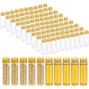 Uxcell 20ml Flacons Verre Transparent Lot De 100 Avec Bouchons Dorés - Publicité Uxcell 20ml Flacons Verre Transparent Lot De 100 Avec Bouchons Dorés - Publicité