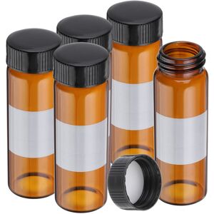 Uxcell 5 Pcs Flacons Verre Ambré 30ml Bouchons Vis Noir Étiquette Écriture - Publicité Uxcell 5 Pcs Flacons Verre Ambré 30ml Bouchons Vis Noir Étiquette Écriture - Publicité