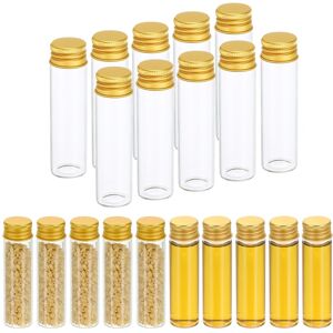 Uxcell 20ml Flacons Verre Transparent Lot De 20 Avec Bouchons Dorés - Publicité Uxcell 20ml Flacons Verre Transparent Lot De 20 Avec Bouchons Dorés - Publicité