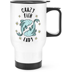 Gift Base Tasse De Voyage Crazy Fish Lady Avec Poignée - Flacon Thermique Animal Drôle - Publicité Gift Base Tasse De Voyage Crazy Fish Lady Avec Poignée - Flacon Thermique Animal Drôle - Publicité