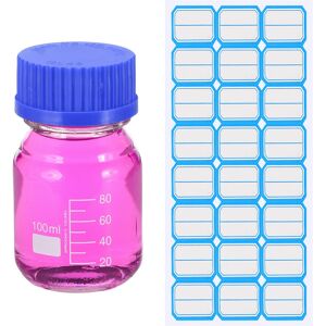 Uxcell Flacons De Stockage En Verre Rond 100ml Avec Bouchon Bleu Pour Réactif - Publicité Uxcell Flacons De Stockage En Verre Rond 100ml Avec Bouchon Bleu Pour Réactif - Publicité