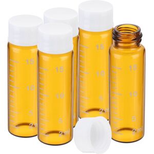 Uxcell 5 Pcs Flacons Verre Ambré 15ml Bouchons Vis Blancs Bouteilles Échelle - Publicité Uxcell 5 Pcs Flacons Verre Ambré 15ml Bouchons Vis Blancs Bouteilles Échelle - Publicité
