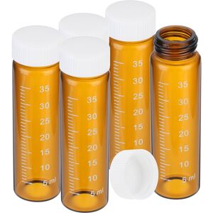 Uxcell 5 Pcs Flacons Verre Ambré 40ml Bouchons Vissage Blancs Avec Échelle - Publicité Uxcell 5 Pcs Flacons Verre Ambré 40ml Bouchons Vissage Blancs Avec Échelle - Publicité