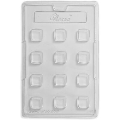 World Of Moulds Uni Carré Couvercle Moule Chocolat - 12 Cavité - Paquet De 10 - Publicité World Of Moulds Uni Carré Couvercle Moule Chocolat - 12 Cavité - Paquet De 10 - Publicité