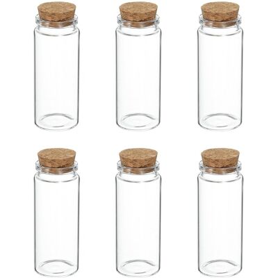 Uxcell 6 Flacons En Verre Mini Avec Bouchons Liège, 70ml Pour Petits Pots Transparents - Publicité Uxcell 6 Flacons En Verre Mini Avec Bouchons Liège, 70ml Pour Petits Pots Transparents - Publicité