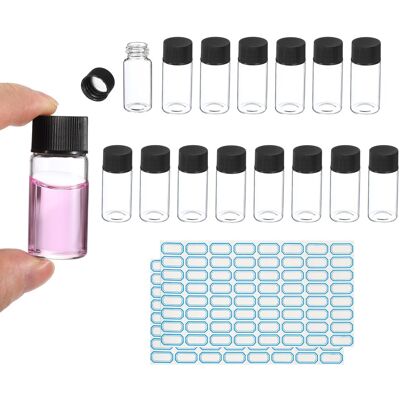 Uxcell 10ml Flacons En Verre Transparent, 15 Pièces Pour Échantillons Avec Étiquettes - Publicité Uxcell 10ml Flacons En Verre Transparent, 15 Pièces Pour Échantillons Avec Étiquettes - Publicité