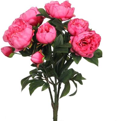 Bouquet de Pivoines Artificielles - Fuchsia - 55cm - Publicité Bouquet de Pivoines Artificielles - Fuchsia - 55cm - Publicité
