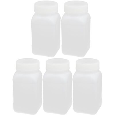 Uxcell 5pcs 250ml Hdpe Flacon Liquide Col Large Plastique Carré Blanc - Publicité Uxcell 5pcs 250ml Hdpe Flacon Liquide Col Large Plastique Carré Blanc - Publicité