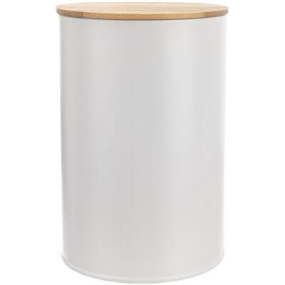 Orion Boîte Alimentaire En Métal Blanc Avec Couvercle En Bambou Whiteline 800 Ml - Publicité Orion Boîte Alimentaire En Métal Blanc Avec Couvercle En Bambou Whiteline 800 Ml - Publicité