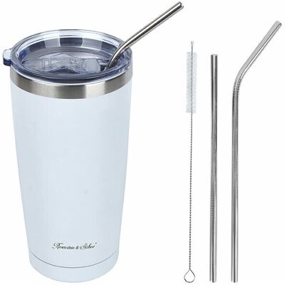 Gobelet Isotherme Double Paroi 600 Ml - Coloris Blanc - Rosenstein & Söhne - Publicité Gobelet Isotherme Double Paroi 600 Ml - Coloris Blanc - Rosenstein & Söhne - Publicité