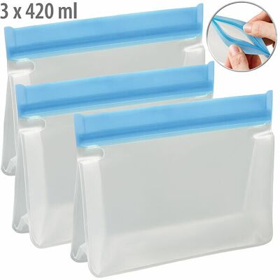 Rosenstein & Söhne 3 Sachets De Conservation / Congélation Réutilisables À Fond Plat - 420 Ml - Ro - Publicité Rosenstein & Söhne 3 Sachets De Conservation / Congélation Réutilisables À Fond Plat - 420 Ml - Ro - Publicité