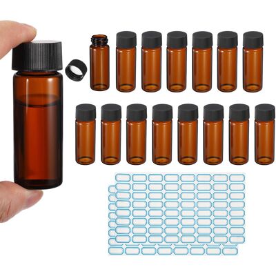 Uxcell Flacons En Verre Ambré 30ml, 15 Pièces Pour Échantillons Avec Étiquettes - Publicité Uxcell Flacons En Verre Ambré 30ml, 15 Pièces Pour Échantillons Avec Étiquettes - Publicité
