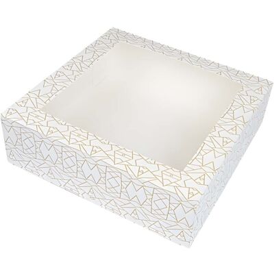 García de Pou 100 Unités - Boîtes Pâtisseries avec Fenêtre 250G/M2 + Opp 32x32x10 cm Blanc Carton - Publicité García de Pou 100 Unités - Boîtes Pâtisseries avec Fenêtre 250G/M2 + Opp 32x32x10 cm Blanc Carton - Publicité