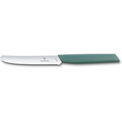 Victorinox 6.9006.11W43 Couteau Tomate Denté - Vert Sauge - Publicité Victorinox 6.9006.11W43 Couteau Tomate Denté - Vert Sauge - Publicité