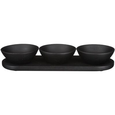 Set de Service Tomar de Mica Decorations - Noir - 200ml, Bois de manguier FSC - Publicité Set de Service Tomar de Mica Decorations - Noir - 200ml, Bois de manguier FSC - Publicité