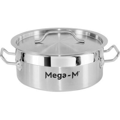 Sans Marque Casserole Basse De Restauration Avec Couvercle Mega-M Pro 5 L Diam. 25 Cm X H 11 - Publicité Sans Marque Casserole Basse De Restauration Avec Couvercle Mega-M Pro 5 L Diam. 25 Cm X H 11 - Publicité