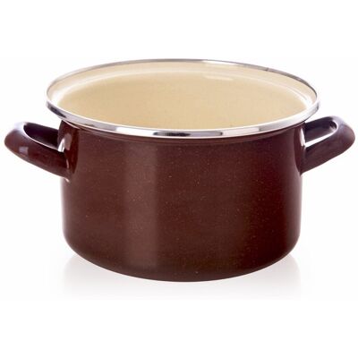 Sans Marque Marmite Émaillée Marron 18 Cm, 2 L - Publicité Sans Marque Marmite Émaillée Marron 18 Cm, 2 L - Publicité