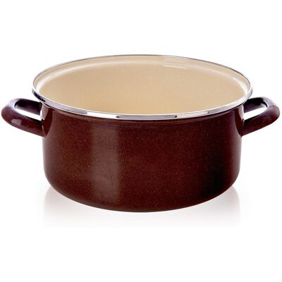 Sans Marque Marmite Émaillée Marron 24 Cm, 4 L - Publicité Sans Marque Marmite Émaillée Marron 24 Cm, 4 L - Publicité