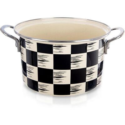 Sans Marque Marmite Émaillée Damier 22 Cm, 4 L - Publicité Sans Marque Marmite Émaillée Damier 22 Cm, 4 L - Publicité