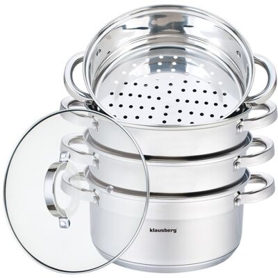 Klausberg Casserole Vapeur 5 Pièces 22cm - Casserole Vapeur - Publicité Klausberg Casserole Vapeur 5 Pièces 22cm - Casserole Vapeur - Publicité