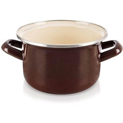 Sans Marque Marmite Émaillée Marron 16 Cm, 1,4 L - Publicité Sans Marque Marmite Émaillée Marron 16 Cm, 1,4 L - Publicité