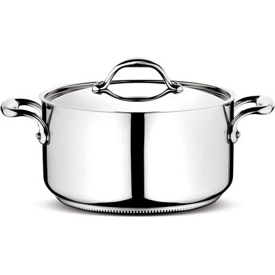 Lagostina Académie Cocotte Fonda 2 Poignées Avec Couvercle 18cm Acier Inoxydable - Publicité Lagostina Académie Cocotte Fonda 2 Poignées Avec Couvercle 18cm Acier Inoxydable - Publicité