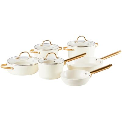 Beliani Ensemble de 10 pièces de cuisson blanc cassé - Ustensiles de cuisine - Publicité Beliani Ensemble de 10 pièces de cuisson blanc cassé - Ustensiles de cuisine - Publicité