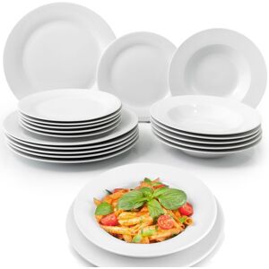 Ensemble de vaisselle en porcelaine blanche Bakaji - 18 pièces pour 6 personnes - Publicité Ensemble de vaisselle en porcelaine blanche Bakaji - 18 pièces pour 6 personnes - Publicité