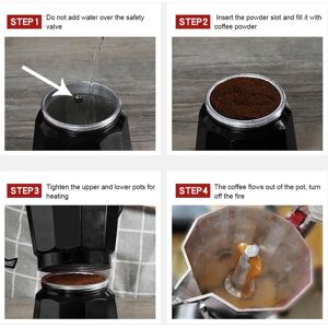 Sans Marque/générique 300ml 6‑cup Capacity Aluminum Coffee Machine Moka Pot Accessories For Office - Publicité Sans Marque/générique 300ml 6‑cup Capacity Aluminum Coffee Machine Moka Pot Accessories For Office - Publicité