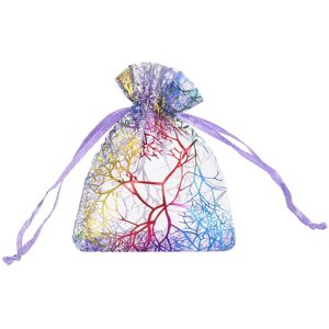 Uxcell 50 Pcs Sac Organza 5\"X7\" Pour Coral Multicolore Mesh Clair Violet-Or - Publicité Uxcell 50 Pcs Sac Organza 5\"X7\" Pour Coral Multicolore Mesh Clair Violet-Or - Publicité