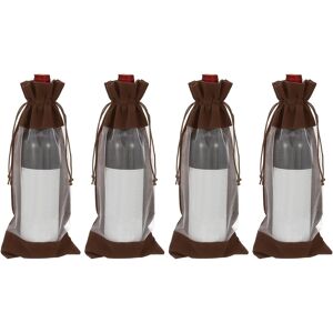 Uxcell 4 Sacs Cadeaux Pour Bouteille Velours Transparent Café - Publicité Uxcell 4 Sacs Cadeaux Pour Bouteille Velours Transparent Café - Publicité