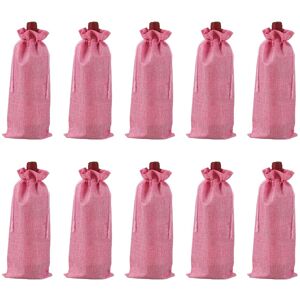 Uxcell 10 Pièces Pour Burlap Wine Bags, Sacs Cadeaux Pour Bouteilles Avec Cordons, Rose - Publicité Uxcell 10 Pièces Pour Burlap Wine Bags, Sacs Cadeaux Pour Bouteilles Avec Cordons, Rose - Publicité