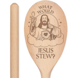 Gift Base What Would Jésus Faire Stew Cuillère En Bois Baker Drôle Chrétien Dieu Religieux - Publicité Gift Base What Would Jésus Faire Stew Cuillère En Bois Baker Drôle Chrétien Dieu Religieux - Publicité