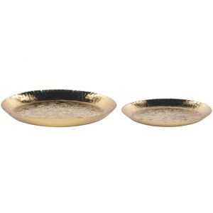 Beliani Lot De 2 Plateaux Décoratifs Dorés En Aluminium Différentes Tailles Chic Sadane - Publicité Beliani Lot De 2 Plateaux Décoratifs Dorés En Aluminium Différentes Tailles Chic Sadane - Publicité