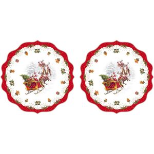 Easy Life Ensemble De Noël Nostalgique 2 Sets De Sous-Verres Ronds 34,5cm - Publicité Easy Life Ensemble De Noël Nostalgique 2 Sets De Sous-Verres Ronds 34,5cm - Publicité