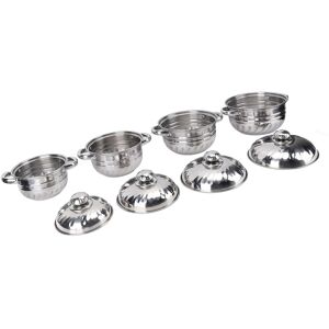 Marque/générique 4pcs Stainless Steel Pots Set Stockpot With Lids Dual Handles Sauce Soup Pot For - Publicité Marque/générique 4pcs Stainless Steel Pots Set Stockpot With Lids Dual Handles Sauce Soup Pot For - Publicité