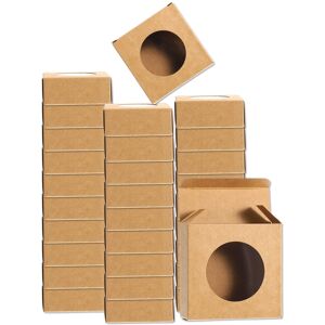 Uxcell 30 Pcs Boîtes Cadeau Kraft 3x3x1.2\" Avec Fenêtre Pour Marque (Marron) - Publicité Uxcell 30 Pcs Boîtes Cadeau Kraft 3x3x1.2\" Avec Fenêtre Pour Marque (Marron) - Publicité