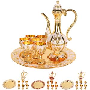 Sans Marque/générique Vintage Wine Pot Set European Retro Coffee Pot Tray Kit Exquisite Carving Zinc - Publicité Sans Marque/générique Vintage Wine Pot Set European Retro Coffee Pot Tray Kit Exquisite Carving Zinc - Publicité