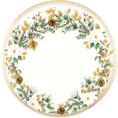 Sous-Plateaux En Carton Doré Noël 33 Cm 6pz - Givi - Assiettes De Noël - Publicité Sous-Plateaux En Carton Doré Noël 33 Cm 6pz - Givi - Assiettes De Noël - Publicité