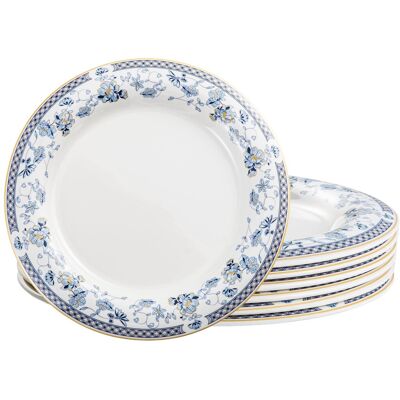 Unk U 10.5-Inch Melamine Plates Set Of 6, Blue Floral Pattern Dinner Plates, Dis - Publicité Unk U 10.5-Inch Melamine Plates Set Of 6, Blue Floral Pattern Dinner Plates, Dis - Publicité