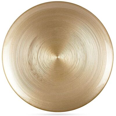Sans Marque Assiette Plate En Verre Peu Profonde, Dorée, 32,5 Cm - Publicité Sans Marque Assiette Plate En Verre Peu Profonde, Dorée, 32,5 Cm - Publicité