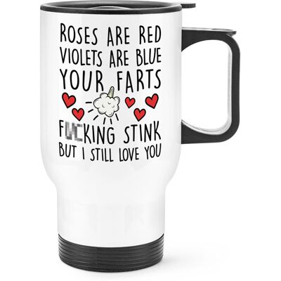 Gift Base Roses Sont Rouge Violets Sont Bleu Pets F-Ing Puantes Voyage Tasse Poignée Amour - Publicité Gift Base Roses Sont Rouge Violets Sont Bleu Pets F-Ing Puantes Voyage Tasse Poignée Amour - Publicité