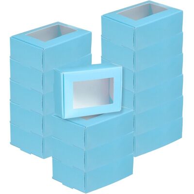 Uxcell 60 Pcs Boîtes Savon Kraft Pour 3.3\"X2.4\"X1.2\", Mini Boîtes Cadeau Kraft (Bleu) - Publicité Uxcell 60 Pcs Boîtes Savon Kraft Pour 3.3\"X2.4\"X1.2\", Mini Boîtes Cadeau Kraft (Bleu) - Publicité