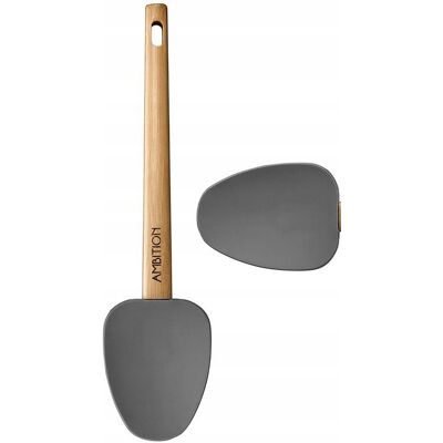Sans Marque Ambition Szpatułka Silikonowa Z Drewnianym Uchwytem 28 Cm - Publicité Sans Marque Ambition Szpatułka Silikonowa Z Drewnianym Uchwytem 28 Cm - Publicité