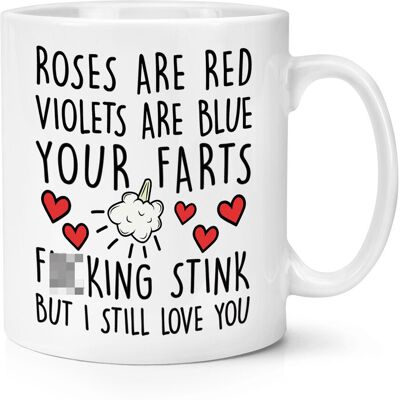 Gift Base Roses Sont Rouge Violets Bleu Votre Pets F-Ing Puantes 284ml Tasse St.Valentin - Publicité Gift Base Roses Sont Rouge Violets Bleu Votre Pets F-Ing Puantes 284ml Tasse St.Valentin - Publicité