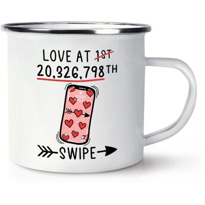 Gift Base Amour À 20,326, 798th Swipe Émail Tasse Saint Valentin Copine Petit Copain Drôle - Publicité Gift Base Amour À 20,326, 798th Swipe Émail Tasse Saint Valentin Copine Petit Copain Drôle - Publicité